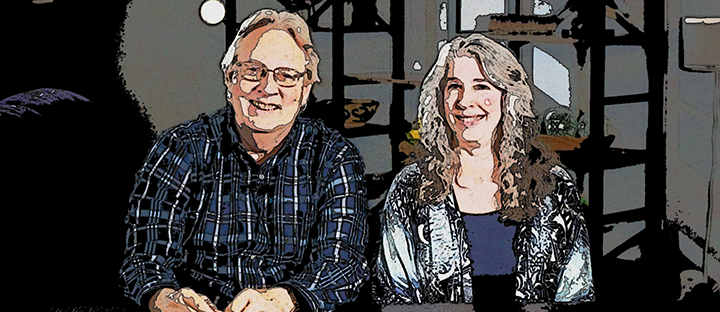 Artistic rendering of Larry and Marci Kirby, Co-Founders of Love in Every Face, embodying unity and what we believe about Love.
