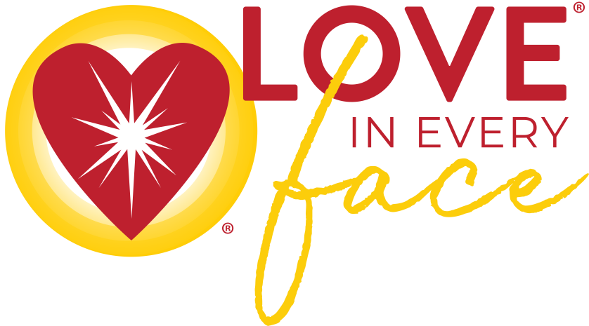 Love In Every Face Logo with registered trademark symbol