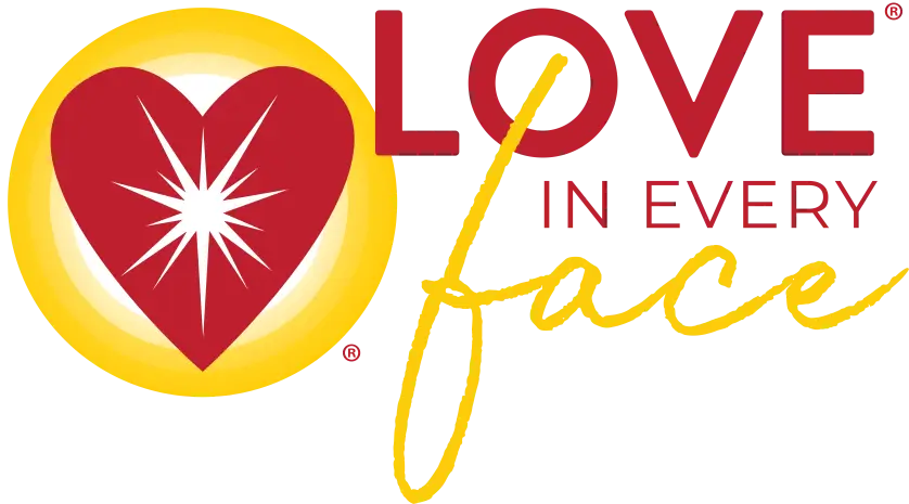 Love In Every Face Logo with registered trademark symbol