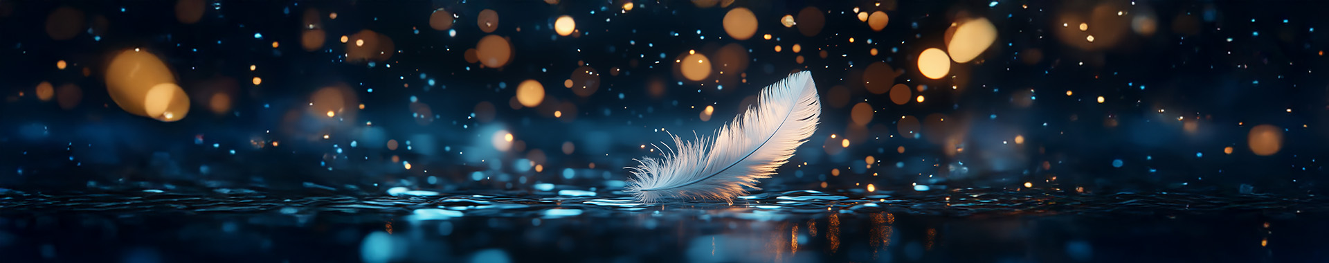 Feather floating on water